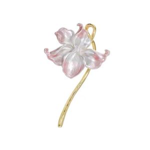 GONG4 Alloy Shiny Flower Brooch Three-dimensional Enamel Fashion Jewelry Creativity Corsage Oil Dripping Brooch Birthday Gift