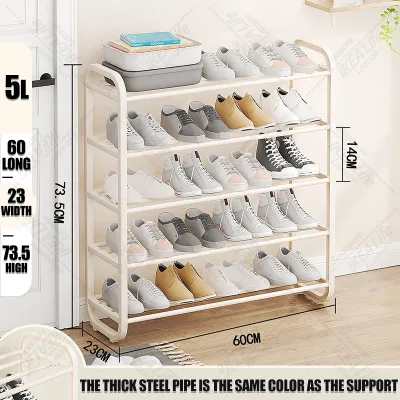 NEST 4/5 Layers Simple Stainless Steel Shoe Rack Shoe Cabinet Organizer Box Storage Student Dormitory or Home Assembled Shoe Rack Organizer