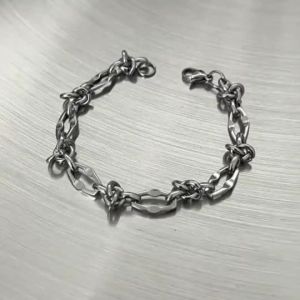 【SG 🚚】Mens Stainless Steel Knot Link Bracelet 18cm Punk Street Style Non Tarnish Hip Hop Chain