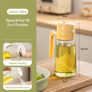 [SG] Oil Sprayer Bottle Oil Dispenser with Handle Seasoning Sauce Bottle Leakproof 2-in-1 Oil Sprayer 470ML