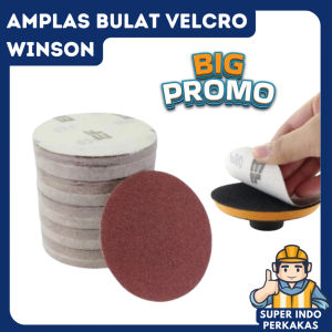 paket isi 10pcs Amplas bulat kasar halus bulat velcro 4 inch termurah WINSON