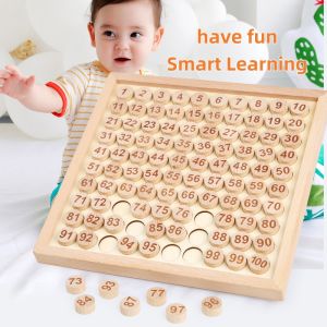 Childrens 1-100 Number Game Chess Sudoku Calculation Hundred Number Board Kindergarten Baby Early Education Puzzle Desktop Toy