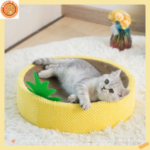 บ้านแมว ที่นอนแมว ที่ลับเล็บแมว ที่ฝนเล็บแมว ที่ข่วนเล็บแมวทรงวงกลมสับปะรด