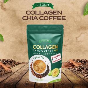 FITGUM 20X Collagen Chia Coffee Mix - 10 sachets - Collagen Cafe (12g X 10 Sachets) Fat burning coffee weight loss 🔥Slimming Coffee Detox Halal Detoxification Weight Loss Fat Burning Edema Control
