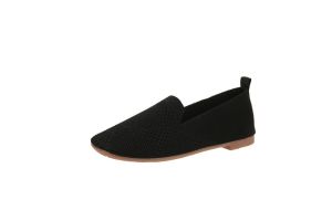 Free Shipping WomenS Spring New Collection: Knitted Slip-On Flats Casual Loafers And Grandma Shoes