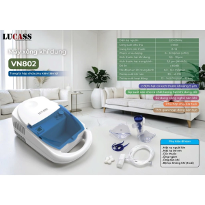 Máy Xông Khí Dung Lucass VN802 - Hỗ Trợ Hô Hấp Cho Bé Và Người Lớn