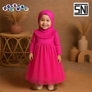 (EGSUS) Gamis Tutu Hijab Bayi Balita Lucu Pakaian Anak Perempuan (0 Bulan - 4 Tahun) Fashion Muslim Sage