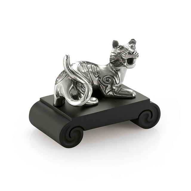 Royal Selangor Chinese Zodiac Collection Pewter Tiger Zodiac Figurine with Black Bonded Porcelain Base Gift