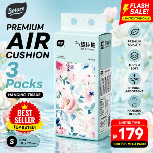 【6Packs】Botare Tissue Air-Cushion Facial Tissue 6 Packs 6000 Sheets 4-Ply 118*175mm 1000 Sheets Per Pack Soft & Strong Absorbent Toliet Tissue Paper Hanging Design