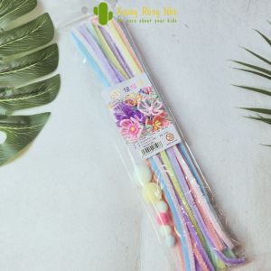 Kẽm nhung kẽm lông bó 100 sợi mix màu cho bé sáng tạo làm đồ handmade thủ công