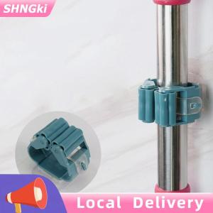SHNGki Wall Mounted Mop Clip Mop Holder Brush Hanger Home Storage Rack Bathroom Hooks