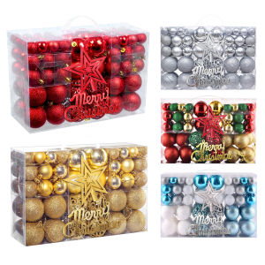Christmas tree decorations 100 plus tree top star letter card hollow plastic ball Christmas ball pendant