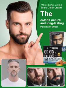Mens Beard Dye Paste Long Lasting Easy Color Covering Gray Hair Dye Beard Dye Paste Colorless