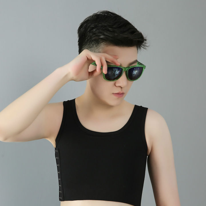 Women Chest Side Buckle Breast Trans Binder Tomboy Bra Breathable Sportswear S-6XL