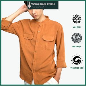 Áo đũi nam cổ tàu 2 TÚI form rộng tay dài VNO121