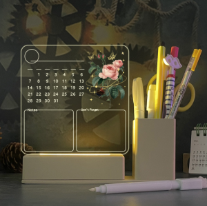 Đèn trang trí phòng ngủ đèn để bàn có ống cắm bút bảng note đi kèm tiện dụng đèn ngủ hình hoa xinh