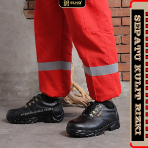 Sepatu Septi Pria Ujung Besi Kerja Lapangan Proyek Sefty Sefti Cowok sepatu safety Kulit