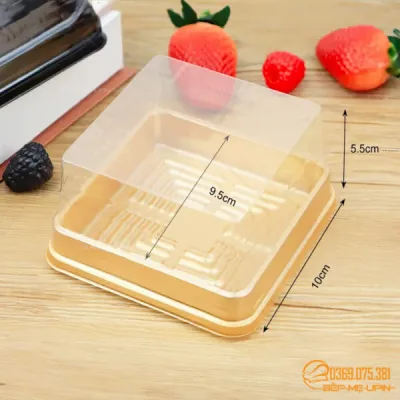 Hộp vuông đế vàng đựng xôi bánh trung thu mã JH10 10cm ( 50 hộp)