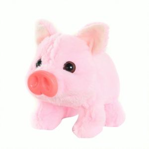 สัตว์เลี้ยงจําลอง การจําลอง ขับเคลื่อนด้วยแบตเตอรี่ เชือกลากหมู ใบหน้าที่สดใสและน่ารัก คุณสมบัติการทํางาน