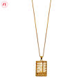 Korea 24K Gold-plated Copper Abacus Pendant Necklace for a Lifetime (1314) Necklace Set Female. 