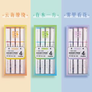 Highlighter Set Student Stationery Colour Pen School Shiny Pen Alat Tulis Pen Penanda Warna-Warni