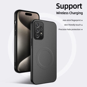 For Samsung Galaxy A73 A53 A33 A13 5G 4G Carbon Fiber Leather Case Shockproof camera Back Hard Cover