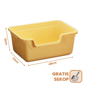 Angola Pet Litter Box Desain Terbuka Ukuran Besar M19 Toilet Kucing Anjing / Bak Pasir Hewan