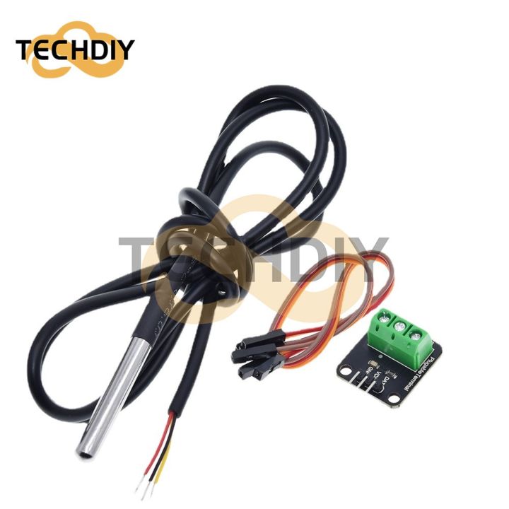 DS18B20 Temperature Sensor Module Kit Waterproof 100CM Digital Sensor ...