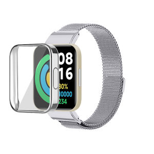 Case+Strap for Xiaomi Redmi Watch 4 Stainless Steel Metal Bracelet Redmi Watch 3 3 Active 3 Lite Redmi Watch 2 Lite Strap Wrist Band Watchband