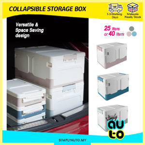 SIMPLYAUTO Multipurpose Container Foldable Car Trunk Boot Organizer Vehicle Trunk Plastic Storage Box(25L/40L)