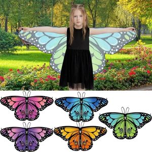 GAOSU Colorful Butterfly Wing Cape Elegant Childrens Small Butterfly Decoration Halloween Fairy Cape Lightweight Comfortable To Wear Girls Fairy Shawl Holiday Parties