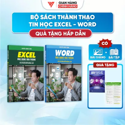 Combo 2 Sách Excel Và Word ĐÀO TẠO TIN HỌC Ứng Dụng Văn Phòng Kèm Theo Khóa Học Online - N1 + 101PT + Bảng hàm
