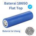 Baterai 18650 Flat Top 3.7 Volt Batre Cas. 
