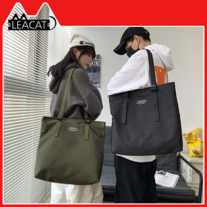 Leacat Tote Bag Nylon Waterproof fashion Korean Hip hop street bag Shoulder Bag Large Capacity Sling Bag Crossbody Bag for women men