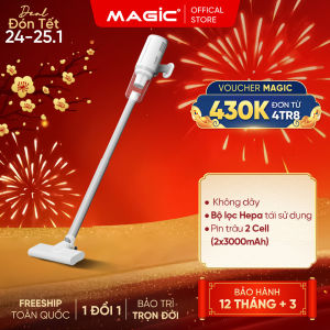 Máy Hút Bụi Cầm Tay Không Dây 130W Magic A-061 Bộ Lọc HEPA Tái Sử Dụng Nhiều Lần Công Nghệ Pro-Cyclone BH 12 Tháng