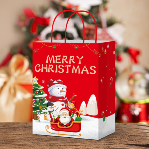 10Pcs/Pack Merry Christmas Gift Bag Kraft Paper Handbags Candy Loot Bag Partyneeds Party Supplies  | BOOKTOK PH
