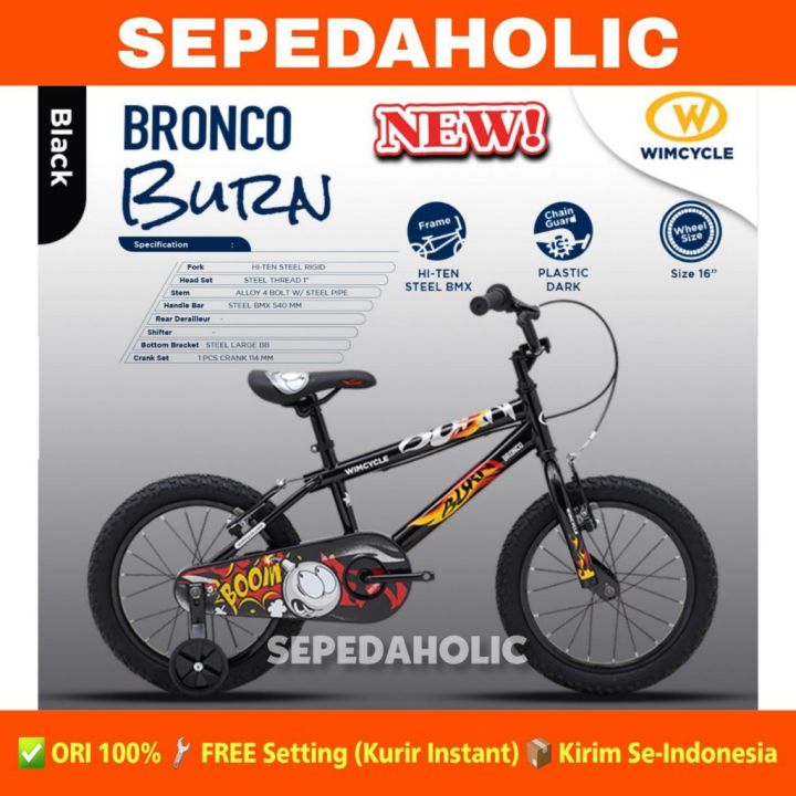 Sepeda Anak Laki BMX WIMCYCLE BRONCO BURN Ukuran 16 20 Inch