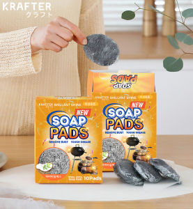 Krafter Korea All-in-one Bubble Loofah Wool Steel Soap Pad (10Pads/Box)