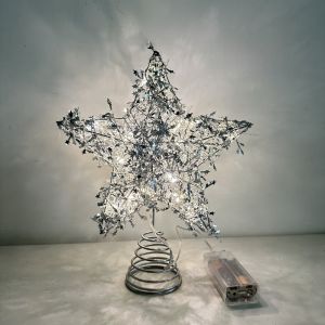 NALANILI loại Đồ trang trí đỉnh cây thông Noel Rỗng Ngôi sao 3D Đồ trang trí cây thông Noel Trang trí tiệc Đỉnh cây phát sáng