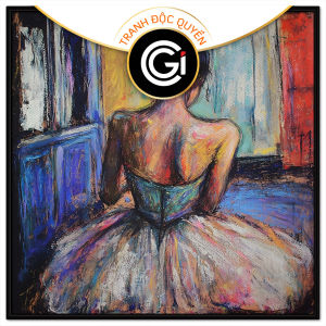 Tranh chân dung thiếu nữ múa ba lê sáp dầu. Tranh treo tường dán tường canvas trang trí. CGI-1836