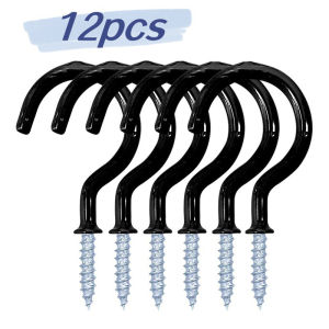 12Pcs Screw-in Ceiling Hooks 2 inch Cup Hooks Vinyl Coated Screw Hooks