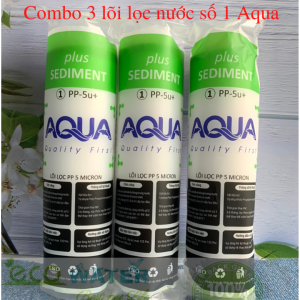 Combo 3 lõi lọc nước số 1 aqua - Tặng kèm dây phi 6 - Ecoaqua025