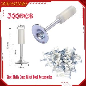 Round Steel Nail(500PCS 25mm)for Manual Steel Nails Tool Ceiling Artifact Special Integrated Nail Concrete ​Rivet Tool Steel Wall Anchor Wire Slotting Device