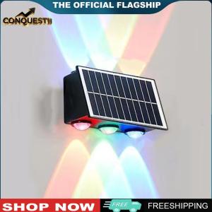 [Conquestii] LED Outdoor Spot Light Waterproof Solar Powered Fence Lights Wear Resist Light Sensor Sunlight for Decorating Garden Fences