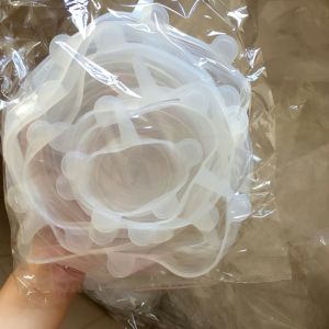 Bộ 6 Miếng Silicone Bọc Thực Phẩm Nắp đậy màng Silicon bảo quản thức ăn Dày Dặn Độ Co Giãn Tốt-HAUSE