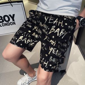 2024 Summer Mens Fashion Trend Loose Fit Quick Drying Versatile Casual Beach 5/4 Shorts