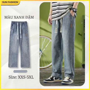 Quần Jean Nam Ống Rộng Cạp Chun Co Giãn Jean Nam Form Rộng Thoải Mái Quần Jean Rộng Nam Hot Trend Dễ Mặc