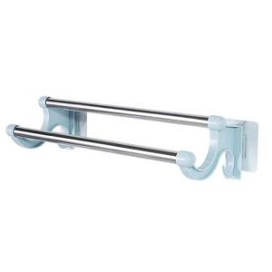 Dual Layer Towel Rack Wall Mounted Bathroom Towel Rack self-adhesive Punch-free Hook