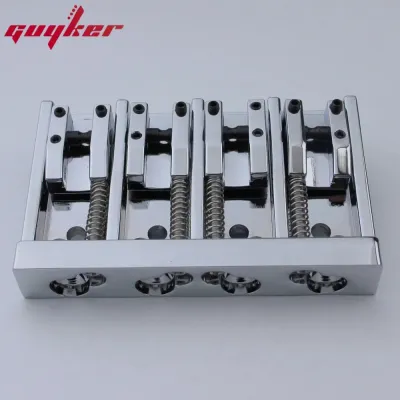 GUYKER 4 String High Mass Vintage Machined Adjustable Bass Bridge Chrome /Black/Gold/Rainbow
