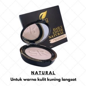 Bedak Glowing Anti Luntur Daily Cover SR12 Bedak Padat SR12 BPOM Menutupi Flek hitam Bekas Jerawat